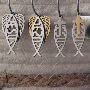 Stainless steel Jesus Hypoallergenic hoop earrings 12mm/15mm/20mm